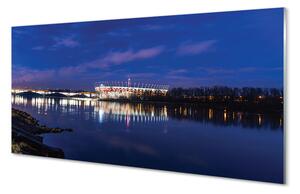 Sklenený obraz Varšavský štadión river most v noci 140x70 cm 2 Prívesky