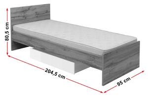 Jednolôžková posteľ 90 cm BRW Zele LOZ/90. Vlastná spoľahlivá doprava až k Vám domov. 702289