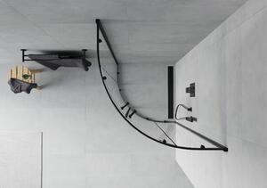 Sprchovací kút maxmax MEXEN RIO transparent - štvrťkruh 90x90 cm - BLACK, 863-090-090-70-00