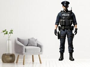 Nalepte.cz Policajt textilní prelepiteľná nálepka na stenu arch 18 x 47 cm