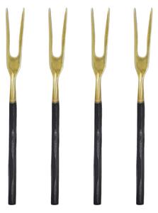 Dezertná vidlička Ox Black/Silver – set 4 ks