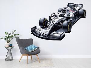 Nalepte.cz Biela formula F1 textilní prelepiteľná nálepka na stenu arch 25 x 17 cm