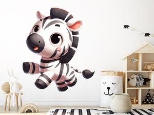 Nalepte.cz Roztomilá zebra textilní prelepiteľná nálepka na stenu arch 17 x 20 cm