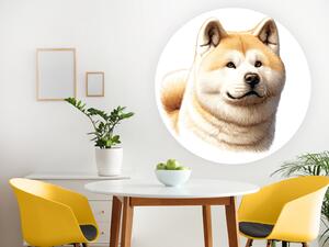 Nalepte.cz Akita inu textilní prelepiteľná nálepka na stenu arch 20 x 20 cm