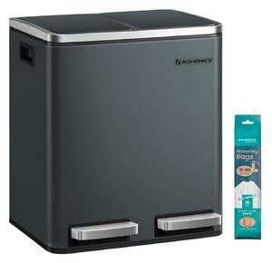 SONGMICS Odpadkový kôš na triedený odpad Bins 30 L antracit