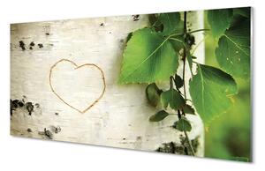 Sklenený obraz Heart brezové lístie 100x50 cm 2 Prívesky
