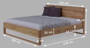 Masívna dubová posteľ Monaco 180x200 cm (viac variantov rozmerov)