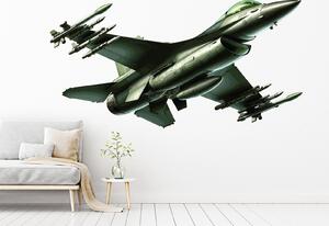 Nalepte.cz Stíhačka F16 textilní prelepiteľná nálepka na stenu arch 47 x 24 cm