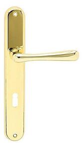 Dverové kovanie COBRA ELEGANT (OLV), kľučka-kľučka, Otvor pre obyčajný kľúč BB, COBRA OLV (mosadz leštená, lesklá), 90 mm