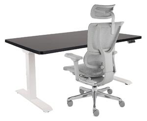 Grospol - Set: Kancelárske kreslo Ioo 2+ Nastaviteľný stôl Alto 101 White