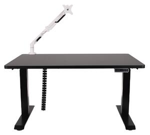 Grospol - Set: Písací stôl Alto 101 Black + držiak na monitor + kryt kábla