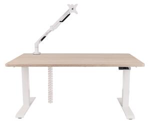 Grospol - Set: Písací stôl Alto 101 White + držiak na monitor + kryt kábla