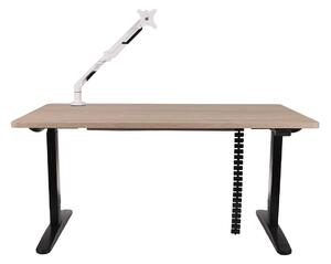 Grospol - Set: Písací stôl Alto 102 Black + držiak na monitor + kryt kábla