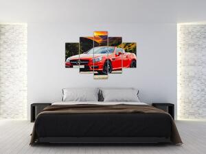 Obraz - červený Mercedes (150x105 cm)
