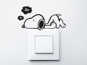 Nalepte.cz Snoopy na vypínač nálepka na stenu 15 x 8 cm