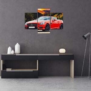 Obraz - červený Mercedes (90x60 cm)