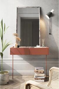 Toaletný stolík s dvoma zásuvkami Desin - ceramic red / Dub nagano