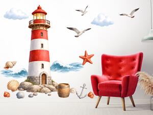 Nalepte.cz Maják textilní prelepiteľná nálepka na stenu hárok 52 x 75 cm