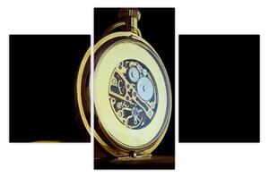 Obraz zlatých vreckových hodiniek (90x60 cm)