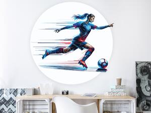 Nalepte.cz Futbalistka 02 textilní prelepiteľná nálepka na stenu arch 20 x 20 cm
