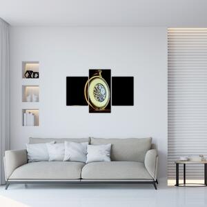 Obraz zlatých vreckových hodiniek (90x60 cm)