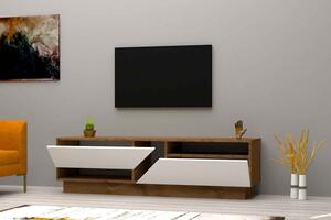 Dizajnový TV stolík Basye 160 cm orech biely