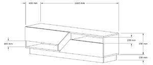 Dizajnový TV stolík Basye 160 cm orech biely