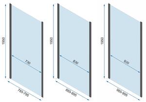 Rea Rapid Fold, 3-stenový sprchovací kút 90 (dvere) x 80 (stena) x 80 (stena) x 195 cm, 6/4mm číre sklo, zlatý lesklý profil, KPL-09403
