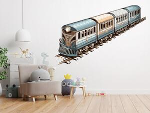 Nalepte.cz Malý vláčik textilní prelepiteľná nálepka na stenu arch 47 x 31 cm