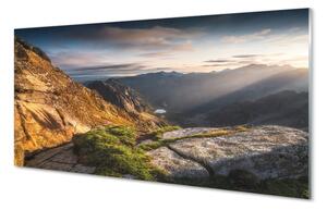 Sklenený obraz Mountain Sunrise 100x50 cm 2 Prívesky
