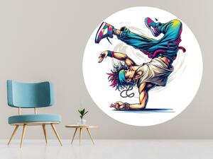 Nalepte.cz Breakdancer textilní prelepiteľná nálepka na stenu arch 20 x 20 cm