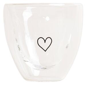 Dvojstenný pohárik na espresso Heart 100 ml