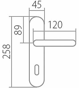 Dverové kovanie TWIN AMADEUS BA 1360 (A), kľučka-kľučka, WC kľúč, Twin A (mosadz leštená), 72 mm