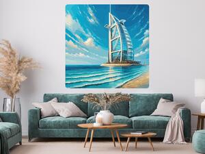 Nalepte.cz Burj al arab hotel textilní prelepiteľná nálepka na stenu šírka 20 cm