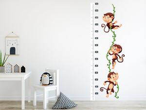 Nalepte.cz Meter opičky na lianach textilní prelepiteľné nálepky na stenu 50 x 140 cm
