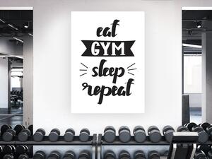 Nalepte.cz Eat gym sleep repeat nálepka na stenu výška 20 cm