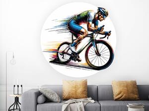 Nalepte.cz Cyklista 01 textilní prelepiteľná nálepka na stenu arch 45 x 45 cm