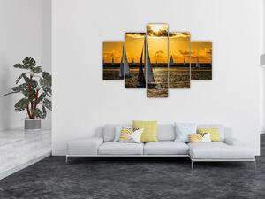 Obraz jachty v západe slnka (150x105 cm)