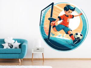 Nalepte.cz Malý futbalista textilní prelepiteľná nálepka na stenu arch 44 x 45 cm