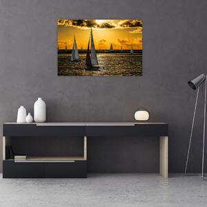 Obraz jachty v západe slnka (90x60 cm)