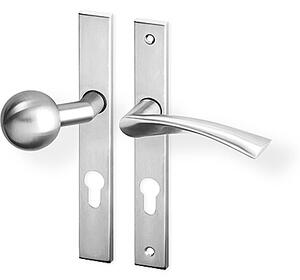 Dverové kovanie ACT Eura UŠ (NEREZ), kľučka-kľučka, Otvor pre obyčajný kľúč BB, AC-T Nerez, 90 mm