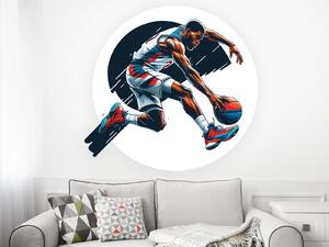 Nalepte.cz Basketbalista 02 textilní prelepiteľná nálepka na stenu arch 20 x 19 cm