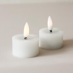 Čajová LED sviečka Flamme White 4 cm – set 2 ks