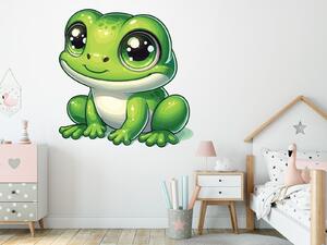Nalepte.cz Žaba 02 textilní prelepiteľná nálepka na stenu arch 19 x 20 cm