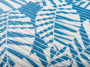 Kúpeľňová penová rohož / predložka PRO-042 Modro-biele listy - metráž šírka 65 cm