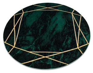 Koberec okrúhly EMERALD exkluzív 1022 glamour, mramor, geometrický zeleno / zlatý