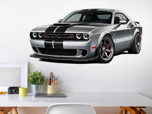 Nalepte.cz Dodge Challenger textilní prelepiteľná nálepka na stenu arch 45 x 22 cm