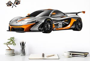 Nalepte.cz McLaren P1 GTR textilní prelepiteľná nálepka na stenu hárok 47 x 15 cm