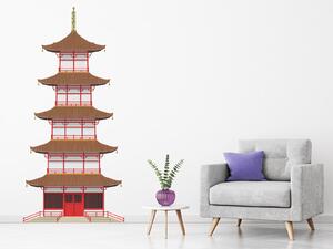 Nalepte.cz Pagoda textilní prelepiteľná nálepka na stenu 35 x 75 cm
