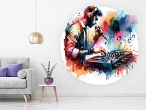 Nalepte.cz Mixujúce DJ textilní prelepiteľná nálepka na stenu arch 20 x 20 cm